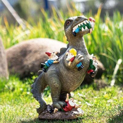 BRINSEA Statues De Nain De Jardin Décor Extérieur, Dinosaure Mangeant Des Gnomes Art De Jardin Extérieur Pour Automne Hiver Décor De Jardin, Statue Extérieure Pour Patio, Pelouse, Décoration D'Art De Cour, En - Publicité BRINSEA Statues De Nain De Jardin Décor Extérieur, Dinosaure Mangeant Des Gnomes Art De Jardin Extérieur Pour Automne Hiver Décor De Jardin, Statue Extérieure Pour Patio, Pelouse, Décoration D'Art De Cour, En - Publicité