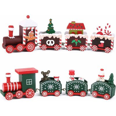 Melissa 2pcs Petits Train De Noël En Bois Ornement Pendentif Train Caravane Forme Bonhomme De Neige Père Noël Bonhomme En Pain D'Épice Cadeau Décoration Pour Artisanat Table Maison Jardin Fête Nouvel An Vert - Publicité Melissa 2pcs Petits Train De Noël En Bois Ornement Pendentif Train Caravane Forme Bonhomme De Neige Père Noël Bonhomme En Pain D'Épice Cadeau Décoration Pour Artisanat Table Maison Jardin Fête Nouvel An Vert - Publicité
