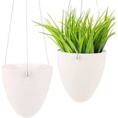 MOXIE Lot De 2 Pots De Fleurs Suspendus En Plastique, Pot De Fleurs À Suspendre Décoration Murale Pour Jardin, Intérieur, Extérieur, Balcon (lot De 2) - Publicité MOXIE Lot De 2 Pots De Fleurs Suspendus En Plastique, Pot De Fleurs À Suspendre Décoration Murale Pour Jardin, Intérieur, Extérieur, Balcon (lot De 2) - Publicité