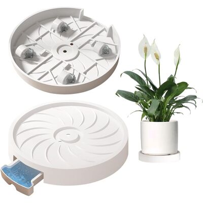 Generic Deux Supports Pour Plantes, Plateaux Ronds De 33 Cm Pour Pots De Fleurs, Avec Roues Dissimulées Et Réservoir D'Eau, Renforcés,base De Pot De Fleurs - Publicité Generic Deux Supports Pour Plantes, Plateaux Ronds De 33 Cm Pour Pots De Fleurs, Avec Roues Dissimulées Et Réservoir D'Eau, Renforcés,base De Pot De Fleurs - Publicité