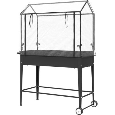 OEM Carré Potager Sur Pieds Avec Bâche En Pvc Jardinière Surélevée Avec Roues Trou De Drainage 100 X 45 X 152 Cm Noir - Publicité OEM Carré Potager Sur Pieds Avec Bâche En Pvc Jardinière Surélevée Avec Roues Trou De Drainage 100 X 45 X 152 Cm Noir - Publicité