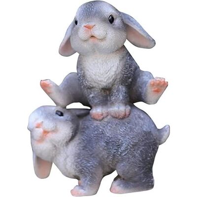 Cellfast Statue De Jardin Figurines De Lapin Décoration De Bureau Artisanat Mise En Scène Sculptures De Lapin Pour Gris Sautant - Publicité Cellfast Statue De Jardin Figurines De Lapin Décoration De Bureau Artisanat Mise En Scène Sculptures De Lapin Pour Gris Sautant - Publicité