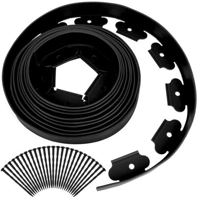 MOXIE Bordure De Jardin En Plastique 10 Mètres Avec 30 Piquets D'Ancrage Bordurette De Pelouse Flexible Bordure De Gazon Avec Piquets Solides Idée De Jardin Hauteur 50mm, Epaisseur 4mm Noir - Publicité MOXIE Bordure De Jardin En Plastique 10 Mètres Avec 30 Piquets D'Ancrage Bordurette De Pelouse Flexible Bordure De Gazon Avec Piquets Solides Idée De Jardin Hauteur 50mm, Epaisseur 4mm Noir - Publicité