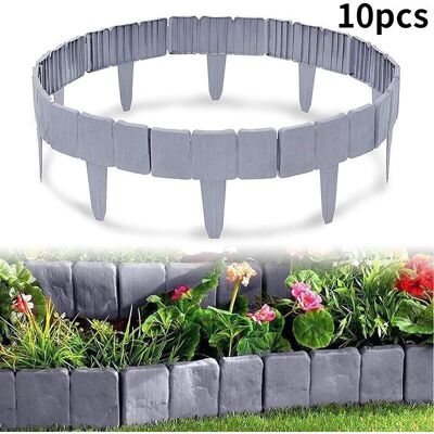 PELTOR 10pcs Jardin Clôture Bordure Pliante Paysage Imitation Pierre Plastique Jardin Clôture Pelouse Clôture Panneau Bricolage Ornements - Publicité PELTOR 10pcs Jardin Clôture Bordure Pliante Paysage Imitation Pierre Plastique Jardin Clôture Pelouse Clôture Panneau Bricolage Ornements - Publicité