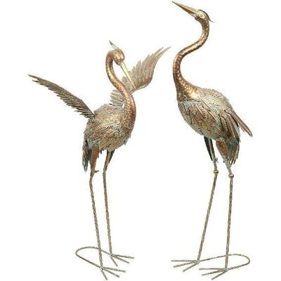 OEM Lot De 2 Statues De Héron En Métal Bronze, Décoration De Jardin Vintage, Sculptures Grues Extérieures Résistantes Aux Intempéries - H 63,5/66 Cm - Publicité OEM Lot De 2 Statues De Héron En Métal Bronze, Décoration De Jardin Vintage, Sculptures Grues Extérieures Résistantes Aux Intempéries - H 63,5/66 Cm - Publicité