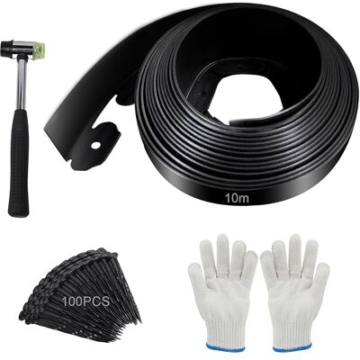 SANS MARQUE Bordure Jardin Exterieur En Plastique Flexible 10 Mètres, Hauteur 10cm Avec 100 Piquets D'Ancrage, Bordure De Jardin Pour Délimitation Pelouse, Allée, Parterre - Publicité SANS MARQUE Bordure Jardin Exterieur En Plastique Flexible 10 Mètres, Hauteur 10cm Avec 100 Piquets D'Ancrage, Bordure De Jardin Pour Délimitation Pelouse, Allée, Parterre - Publicité