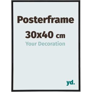 YD. Your Decoration - Cadre photo 30x40 cm - Cadre d'affiche en plastique avec verre synthétique - Antireflet - Excellente qualité - Noir Mat. - Noir Mat - Publicité