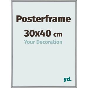 YD. Your Decoration - Cadre photo 30x40 cm - Cadre d'affiche en plastique avec verre synthétique - Antireflet - Excellente qualité - Argent Brillant. - Argent Brillant - Publicité