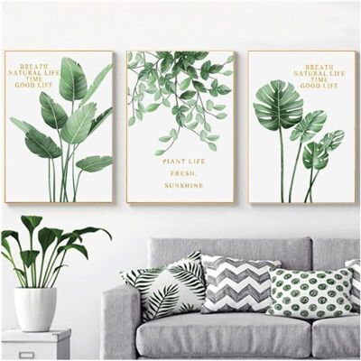 OEM Lot De 3 Impressions Sans Cadre,tableau Décoration Murale, Décoration Végétale Tropicale, Art Mural Style Botanique, Décoration D'Intérieur Élégante Pour Chambre À Coucher Et Salon(30x40 Cm) - Publicité OEM Lot De 3 Impressions Sans Cadre,tableau Décoration Murale, Décoration Végétale Tropicale, Art Mural Style Botanique, Décoration D'Intérieur Élégante Pour Chambre À Coucher Et Salon(30x40 Cm) - Publicité