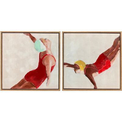 ARRIGONI Set De 2 Tableaux Sur Toile Modernes Impression Artistique Murale Avec Crochets Inclus 40x40 Cm - Publicité ARRIGONI Set De 2 Tableaux Sur Toile Modernes Impression Artistique Murale Avec Crochets Inclus 40x40 Cm - Publicité