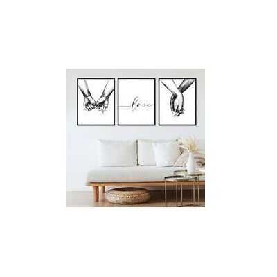 OEM Set De 3 Affiches Noir Et Blanc Main Citation Amour Murale Motif Décoration Peinture Sur Toile Poster Deco Salon Et Chambre À Coucher - Sans Cadre - Publicité OEM Set De 3 Affiches Noir Et Blanc Main Citation Amour Murale Motif Décoration Peinture Sur Toile Poster Deco Salon Et Chambre À Coucher - Sans Cadre - Publicité