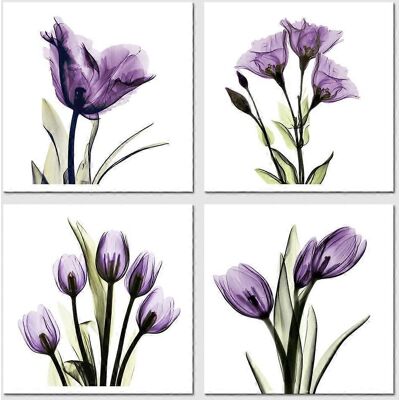 LAVVE Élégantes Toiles Imprimées Représentant Des Fleurs Violettes Scintillantes - Décoration Murale - Tableau Floral Gracieux Pour Salon, Chambre, Bureau Et Maison - 4 Pièces - Publicité LAVVE Élégantes Toiles Imprimées Représentant Des Fleurs Violettes Scintillantes - Décoration Murale - Tableau Floral Gracieux Pour Salon, Chambre, Bureau Et Maison - 4 Pièces - Publicité