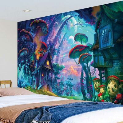 OEM Tapisserie Murale Lune Tapisserie Champignon Psychédélique Tenture Tapisseries Escargot Hippie Bohémien Murales Décorations Pour Chambre Salon, 150 X 130 Cm - Publicité OEM Tapisserie Murale Lune Tapisserie Champignon Psychédélique Tenture Tapisseries Escargot Hippie Bohémien Murales Décorations Pour Chambre Salon, 150 X 130 Cm - Publicité