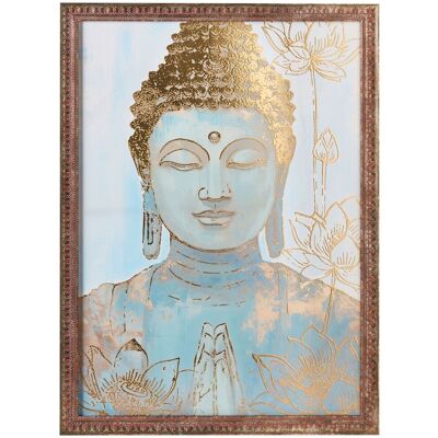 BELIANI Tableau Mural Sur Toile Bouddha Fait Main Matériaux Synthétiques Cadre En Bois De Pin Doré Moville - Publicité BELIANI Tableau Mural Sur Toile Bouddha Fait Main Matériaux Synthétiques Cadre En Bois De Pin Doré Moville - Publicité