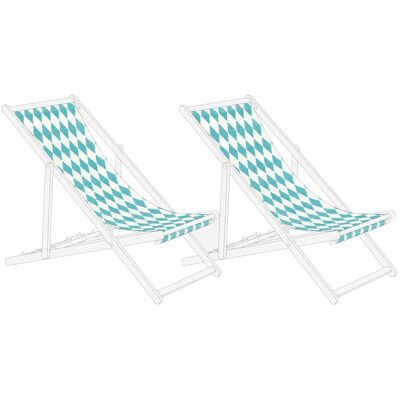 BELIANI Lot De 2 Toiles De Remplacement Pour Chaises Longues En Polyester Motif Géométrique En Losanges Turquoise Anzio / Avellino - Publicité BELIANI Lot De 2 Toiles De Remplacement Pour Chaises Longues En Polyester Motif Géométrique En Losanges Turquoise Anzio / Avellino - Publicité
