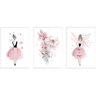OEM Royaluxe-lot De 3 Affiches 30x40 Cm Pour Chambre D'Enfant – Toile De Coton Imperméable – Impression Giclée Couleur Epson – Décorations Murales Roses - Nptwc003-m - Publicité OEM Royaluxe-lot De 3 Affiches 30x40 Cm Pour Chambre D'Enfant – Toile De Coton Imperméable – Impression Giclée Couleur Epson – Décorations Murales Roses - Nptwc003-m - Publicité