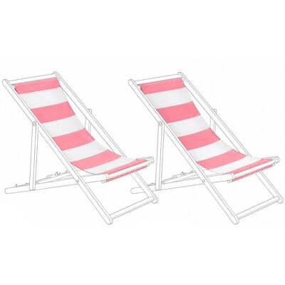 BELIANI Lot De 2 Toiles De Remplacement Pour Chaises Longues Transats En Polyester Motif Rayé Multicolore Rouge Anzio / Avellino - Publicité BELIANI Lot De 2 Toiles De Remplacement Pour Chaises Longues Transats En Polyester Motif Rayé Multicolore Rouge Anzio / Avellino - Publicité
