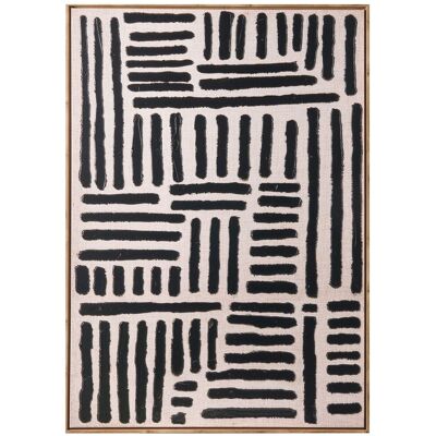 BELIANI Tableau Mural Sur Toile Impression Artisanale Lignes Abstraites Matériaux Synthétiques Cadre En Bois De Pin Noir Navan - Publicité BELIANI Tableau Mural Sur Toile Impression Artisanale Lignes Abstraites Matériaux Synthétiques Cadre En Bois De Pin Noir Navan - Publicité