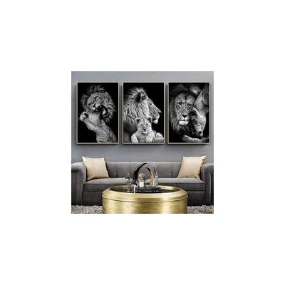 OEM Famille De Lions Afrique Peinture Noir Et Blanc Toile Peinture Affiche Decoration Murale Tableau Art, Impression Sur Toile Chambre Maison Decor Murale Art Sans Cadre (b,3x30x40cm) - Publicité OEM Famille De Lions Afrique Peinture Noir Et Blanc Toile Peinture Affiche Decoration Murale Tableau Art, Impression Sur Toile Chambre Maison Decor Murale Art Sans Cadre (b,3x30x40cm) - Publicité