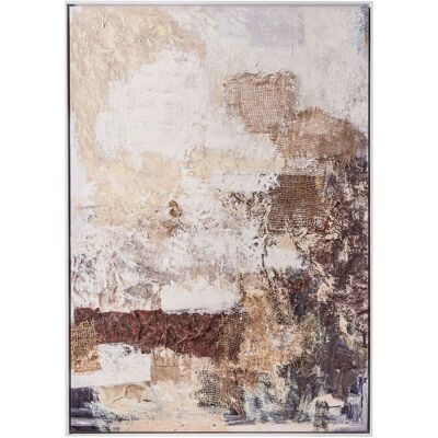 Beliani – Tableau Mural Abstrait Fait Main – Matériaux Synthétiques – Cadre En Bois De Pin Marron – Dimensions 73x103cm – Décoration Moderne - Publicité Beliani – Tableau Mural Abstrait Fait Main – Matériaux Synthétiques – Cadre En Bois De Pin Marron – Dimensions 73x103cm – Décoration Moderne - Publicité