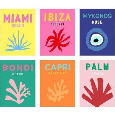 OEM Lot De 6 Impressions D'Art Sur Toile - Affiche D'Exposition Sur Le Mur, Art Minimaliste Coloré Pour Décoration, Esthétiques, Impressions De Voyage (sans Cadre, 20x25cm) - Publicité OEM Lot De 6 Impressions D'Art Sur Toile - Affiche D'Exposition Sur Le Mur, Art Minimaliste Coloré Pour Décoration, Esthétiques, Impressions De Voyage (sans Cadre, 20x25cm) - Publicité