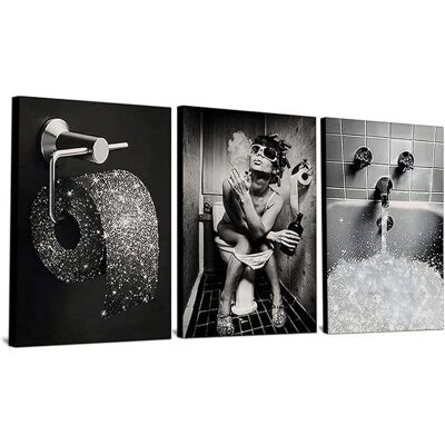 OEM Affiche Murale Sur Toile Sans Cadre 3 X 50 X 70 Cm Femme Dans La Salle De Bain - Publicité OEM Affiche Murale Sur Toile Sans Cadre 3 X 50 X 70 Cm Femme Dans La Salle De Bain - Publicité
