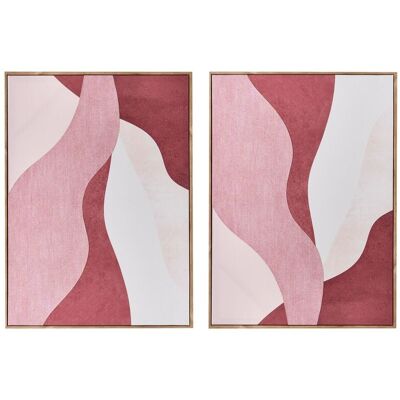 BELIANI Lot De 2 Tableaux Sur Toile Impression Artisanale Lignes Abstraites Matériaux Synthétiques Cadre En Bois De Pin Rose Gowran - Publicité BELIANI Lot De 2 Tableaux Sur Toile Impression Artisanale Lignes Abstraites Matériaux Synthétiques Cadre En Bois De Pin Rose Gowran - Publicité