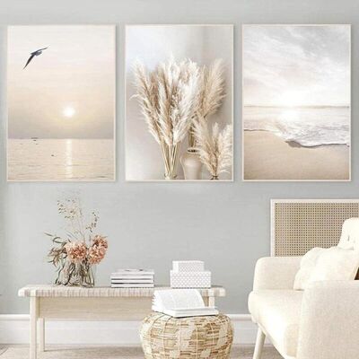 OEM 40x60 Ensemble D'Affiches De Peinture Murale Moderne. Paysage Naturel. Plage. Feuilles De Roseau. Impression Sur Toile. Décoration Mural. Sans Cadre - Publicité OEM 40x60 Ensemble D'Affiches De Peinture Murale Moderne. Paysage Naturel. Plage. Feuilles De Roseau. Impression Sur Toile. Décoration Mural. Sans Cadre - Publicité
