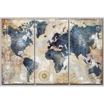 OEM Tableau Carte Du Monde 90x60 Cm – Impression Toile Intissée – 3 Parties – Bois D'Ingénierie – Qualité Full Hd Résistante Uv - 3parties - Publicité OEM Tableau Carte Du Monde 90x60 Cm – Impression Toile Intissée – 3 Parties – Bois D'Ingénierie – Qualité Full Hd Résistante Uv - 3parties - Publicité