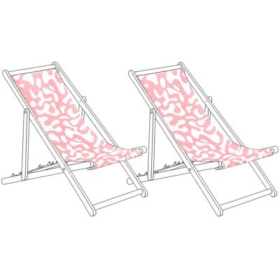 BELIANI Lot De 2 Toiles De Remplacement Pour Chaises Longues En Polyester Motif Abstrait Rose Anzio / Avellino - Publicité BELIANI Lot De 2 Toiles De Remplacement Pour Chaises Longues En Polyester Motif Abstrait Rose Anzio / Avellino - Publicité