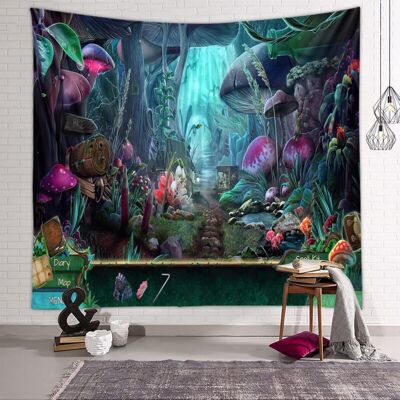 OEM Tenture Murale Forêt Jardin - Tapisserie Hippie Psychédélique Avec Plantes Et Champignons, Décoration Murale Abstraite Pour Salon Et Chambre - Publicité OEM Tenture Murale Forêt Jardin - Tapisserie Hippie Psychédélique Avec Plantes Et Champignons, Décoration Murale Abstraite Pour Salon Et Chambre - Publicité