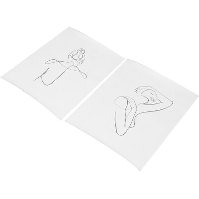 MCKENSA Lot De 2 Toiles Sans Cadre, Illustrations Abstraites Aux Lignes Simples, Décoration Murale Pour La Maison - Publicité MCKENSA Lot De 2 Toiles Sans Cadre, Illustrations Abstraites Aux Lignes Simples, Décoration Murale Pour La Maison - Publicité