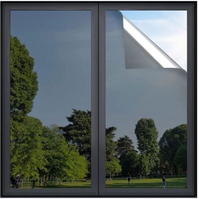 SANS MARQUE Film Anti Regard Fenetre Adhesif Effet Miroir Sans Tain Pour Vitre Papier Miroir Unique Anti Uv Argent Noir 90x200cm - Publicité SANS MARQUE Film Anti Regard Fenetre Adhesif Effet Miroir Sans Tain Pour Vitre Papier Miroir Unique Anti Uv Argent Noir 90x200cm - Publicité