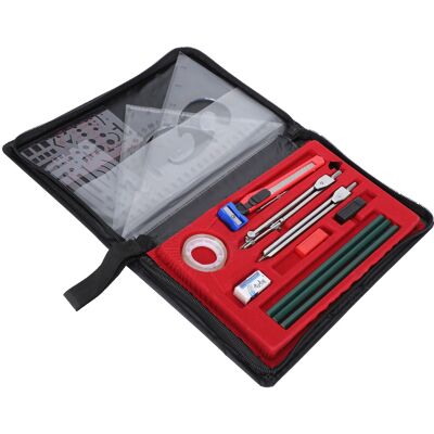 LBVIE Kit De Géométrie 17 Pièces Pour Étudiants : Compas, Crayon, Règle, Gomme - Publicité LBVIE Kit De Géométrie 17 Pièces Pour Étudiants : Compas, Crayon, Règle, Gomme - Publicité