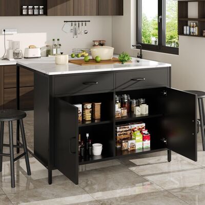 OEM Schwarzer Stehtisch, Küchenarbeitsplatte, Einfach Und Modern, Kaffeebartisch, Geeignet Für Wohnzimmer, Esszimmer, Tischplatte Mit Marmorstruktur, Verstellbare Füße - Publicité OEM Schwarzer Stehtisch, Küchenarbeitsplatte, Einfach Und Modern, Kaffeebartisch, Geeignet Für Wohnzimmer, Esszimmer, Tischplatte Mit Marmorstruktur, Verstellbare Füße - Publicité