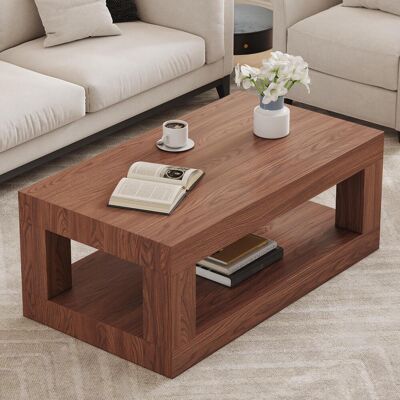 OEM Moderner 2-stufiger Couchtisch Für Wohnzimmermöbel, Rechteckiger Mitteltisch Mit Offenem Lageregal. Der Doppelschichtige Couchtisch Besteht Aus Mdf-material. Stabil Und Langlebig, Einfache Montage - Publicité OEM Moderner 2-stufiger Couchtisch Für Wohnzimmermöbel, Rechteckiger Mitteltisch Mit Offenem Lageregal. Der Doppelschichtige Couchtisch Besteht Aus Mdf-material. Stabil Und Langlebig, Einfache Montage - Publicité