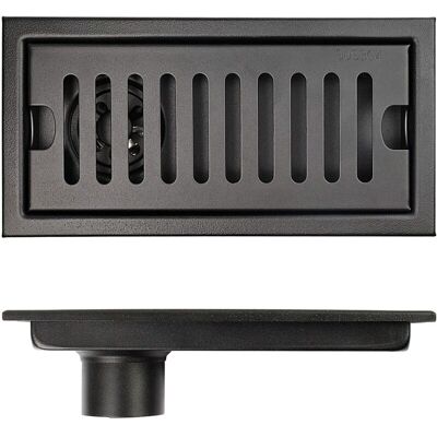 OEM Siphon De Sol Rectangulaire, Siphon De Sol Allongé En Acier Inoxydable Noir 20 × 10 Cm, Siphon De Sol De Douche Déodorant - Publicité OEM Siphon De Sol Rectangulaire, Siphon De Sol Allongé En Acier Inoxydable Noir 20 × 10 Cm, Siphon De Sol De Douche Déodorant - Publicité