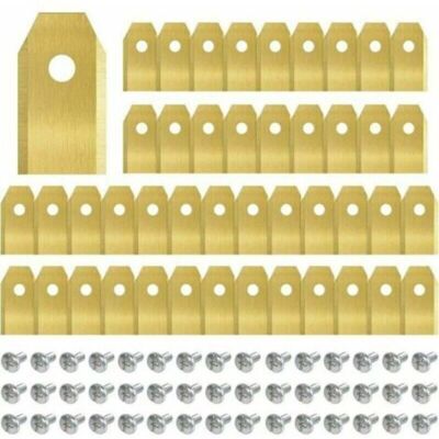 SANS MARQUE Ensemble De 45 Lames De Tondeuse En Titane - Lames De Rechange Pour Tondeuse Robot Husqvarna/automower/yardforce/gardena Avec Vis - Compatibles Avec Les Modèles 105, 310, 315, 320, 420, 430x, R40i - Publicité SANS MARQUE Ensemble De 45 Lames De Tondeuse En Titane - Lames De Rechange Pour Tondeuse Robot Husqvarna/automower/yardforce/gardena Avec Vis - Compatibles Avec Les Modèles 105, 310, 315, 320, 420, 430x, R40i - Publicité