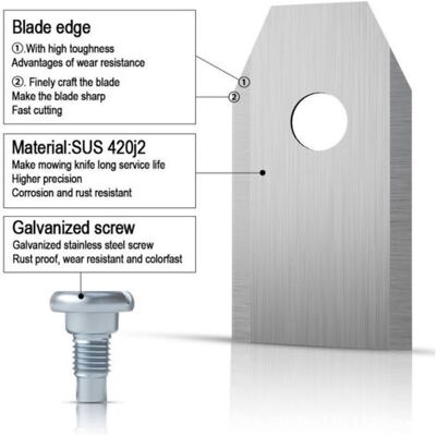 ABYSSE 45 X Lames De Couteau En Titane Pour Toutes Les Tondeuses Robotiques Husqvarn/automower/ Yardforce/gardena(3g-0.75mm) Avec 45 Vis, Lames De Rechange Pour Modèles 105,310,315,320,420,430x,r40i - Publicité ABYSSE 45 X Lames De Couteau En Titane Pour Toutes Les Tondeuses Robotiques Husqvarn/automower/ Yardforce/gardena(3g-0.75mm) Avec 45 Vis, Lames De Rechange Pour Modèles 105,310,315,320,420,430x,r40i - Publicité