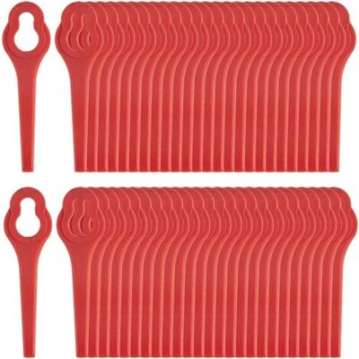 ABYSSE 50 Pièces Lames De Rechange Pour Coupe Bordure, Lames En Plastique De Rechange Lame Coupe Bordure Tondeuse À Gazon Rouge L90mm - Publicité ABYSSE 50 Pièces Lames De Rechange Pour Coupe Bordure, Lames En Plastique De Rechange Lame Coupe Bordure Tondeuse À Gazon Rouge L90mm - Publicité