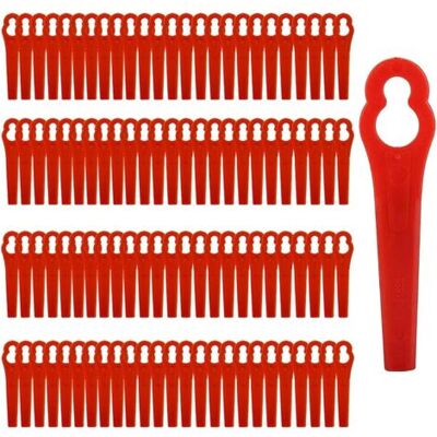 SCORPIO Lames De Rechange En Plastique, Rouge Lame Coupe Bordure Tondeuse À Gazon, Lame Plastique Coupe Bordure, Lames De Rechange Pour Coupe Bordure Sans Fil - 100 Pièces - Publicité SCORPIO Lames De Rechange En Plastique, Rouge Lame Coupe Bordure Tondeuse À Gazon, Lame Plastique Coupe Bordure, Lames De Rechange Pour Coupe Bordure Sans Fil - 100 Pièces - Publicité