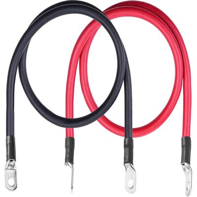 Vision Câble De Batterie 5 Awg, 20 Pouces, Fil Électrique En Cuivre Pur De Calibre 5, Avec Cosses À Anneau De 5/16", Pour Voiture, Solaire, Vtt, Tondeuse À Gazon, Moto, Bateau, 2 Pièces - Publicité Vision Câble De Batterie 5 Awg, 20 Pouces, Fil Électrique En Cuivre Pur De Calibre 5, Avec Cosses À Anneau De 5/16", Pour Voiture, Solaire, Vtt, Tondeuse À Gazon, Moto, Bateau, 2 Pièces - Publicité