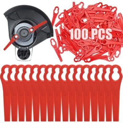 Vision Lot De 100 Lames De Rechange Pour Coupe-bordures, 83 Mm, En Plastique, Pour Tondeuse À Gazon Swift Ryobi Vonhaus - Rouge - Publicité Vision Lot De 100 Lames De Rechange Pour Coupe-bordures, 83 Mm, En Plastique, Pour Tondeuse À Gazon Swift Ryobi Vonhaus - Rouge - Publicité