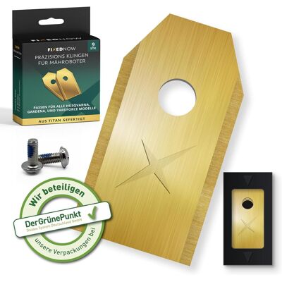 GRASSLIN 9 - Lame De Tondeuse - Vis De Fixation - Acier Inoxydable Et Titane - Pour Robot Husqvarna Et Gardena - Argent - 3,8x2,2cm - Publicité GRASSLIN 9 - Lame De Tondeuse - Vis De Fixation - Acier Inoxydable Et Titane - Pour Robot Husqvarna Et Gardena - Argent - 3,8x2,2cm - Publicité