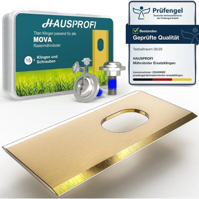 GRASSLIN Lot De 15 - Lame De Rechange - Accessoire Robot Tondeuse - Revêtement Titane - Compatible Mova Lidax Navax - Pour Jardin - Argenté - 60x20x5cm - Publicité GRASSLIN Lot De 15 - Lame De Rechange - Accessoire Robot Tondeuse - Revêtement Titane - Compatible Mova Lidax Navax - Pour Jardin - Argenté - 60x20x5cm - Publicité