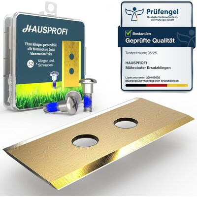GRASSLIN Lot De 32 - Lame De Rechange - Accessoire Tondeuse Robot - Revêtement Titane Durable +60% - Compatible Mammotion Luba Et Yuka - Avec Vis Sécurisées - Argent - 10x1cm - Publicité GRASSLIN Lot De 32 - Lame De Rechange - Accessoire Tondeuse Robot - Revêtement Titane Durable +60% - Compatible Mammotion Luba Et Yuka - Avec Vis Sécurisées - Argent - 10x1cm - Publicité