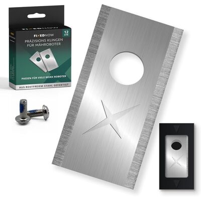 GRASSLIN 12 - Lame De Rechange - Vis De Fixation - Acier Inoxydable M500 - Coupe Précise Et Silencieuse - Pour Robot Tondeuse Worx Einhell - Argent - 3,62x1,82cm - Publicité GRASSLIN 12 - Lame De Rechange - Vis De Fixation - Acier Inoxydable M500 - Coupe Précise Et Silencieuse - Pour Robot Tondeuse Worx Einhell - Argent - 3,62x1,82cm - Publicité