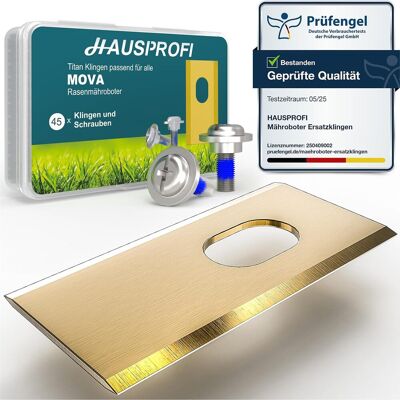 GRASSLIN 45 - Lame De Rechange - Titane - Pour Robot Tondeuse Mova Et Lidax - Coupe Précise Et Durable - Jardin Pelouse - Argenté - 6,6x2,2cm - Publicité GRASSLIN 45 - Lame De Rechange - Titane - Pour Robot Tondeuse Mova Et Lidax - Coupe Précise Et Durable - Jardin Pelouse - Argenté - 6,6x2,2cm - Publicité