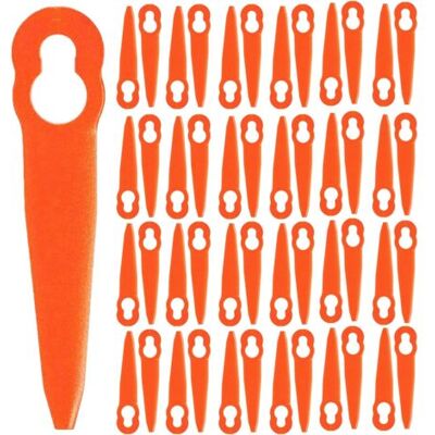 ABYSSE Lames De Rechange En Plastique Pour Tondeuse Stihl Polycut 2-2 Fsa 45 Fsa 57 Fse 52, Sun Joe 24v-gt10 - Lot De 100 - Publicité ABYSSE Lames De Rechange En Plastique Pour Tondeuse Stihl Polycut 2-2 Fsa 45 Fsa 57 Fse 52, Sun Joe 24v-gt10 - Lot De 100 - Publicité