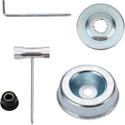 GRASSLIN 5 Pièces Kit Fixation Écrou Lame, Accessoire Tête Débroussailleuse Universel, Pour Tondeuse À Gazon Et Foresterie - Publicité GRASSLIN 5 Pièces Kit Fixation Écrou Lame, Accessoire Tête Débroussailleuse Universel, Pour Tondeuse À Gazon Et Foresterie - Publicité